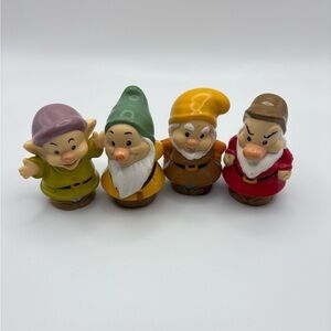 2012 Mattel Fisher Price Little People  4 Dwarfs Figures From Snow White Series